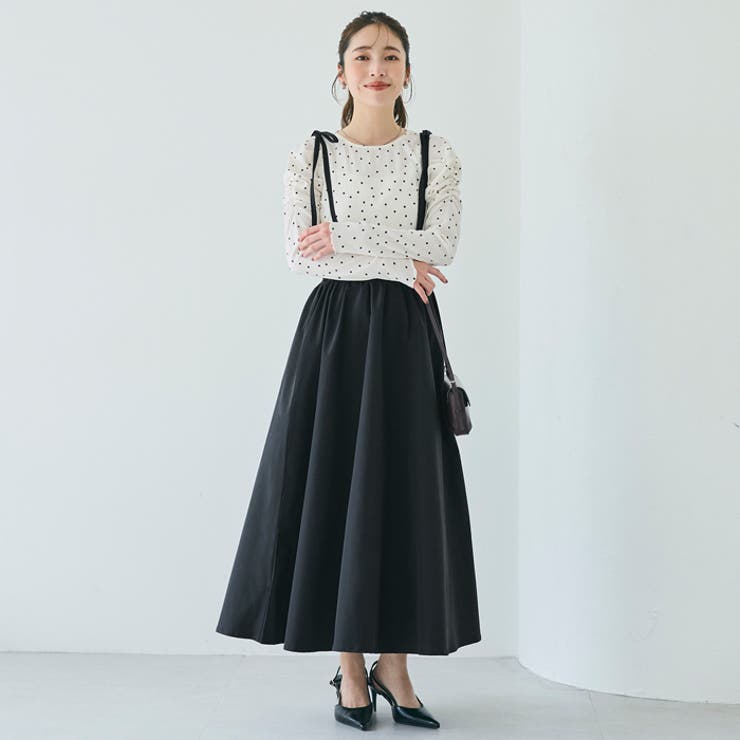 リボンストラップ付フレアスカート レディース[品番：PA000017422