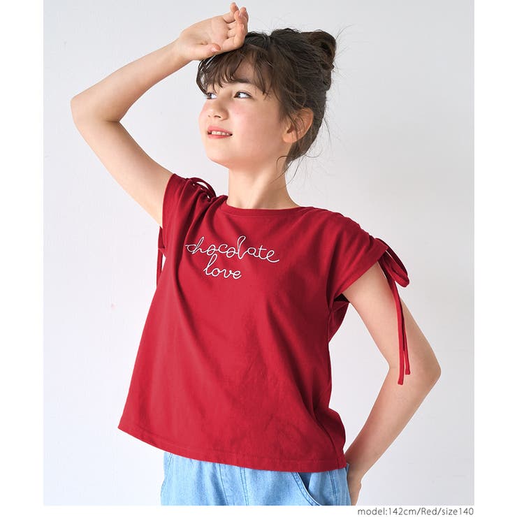［Red］ | 肩リボントップス キッズ | coca