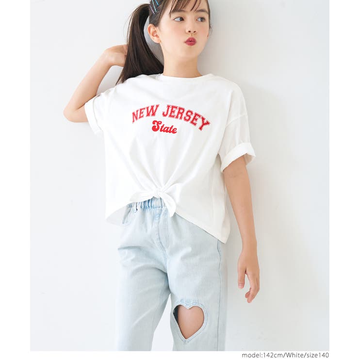 裾リボン結びビックTシャツ キッズ | coca | 詳細画像3 