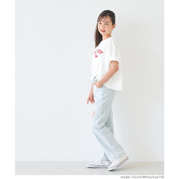 裾リボン結びビックTシャツ キッズ | coca | 詳細画像4 