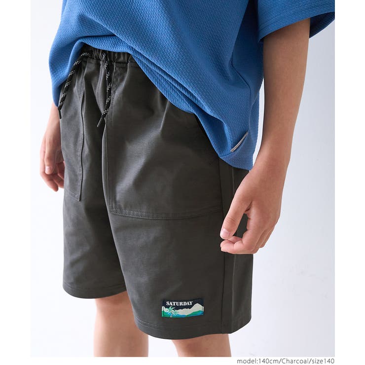 ［Charcoal］ | ロゴネームハーフパンツ キッズ | coca