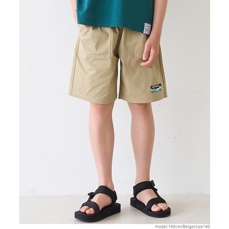 ［Beige］ | ロゴネームハーフパンツ キッズ | coca