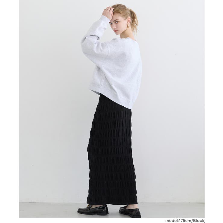 美シルエットを叶える、シャーリングニットスカート | coca | 詳細画像14 