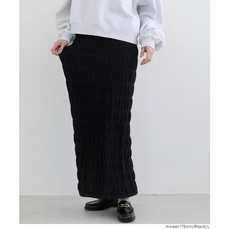 美シルエットを叶える、シャーリングニットスカート | coca | 詳細画像16 