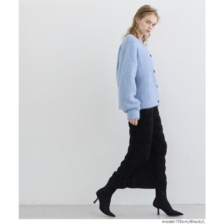 美シルエットを叶える、シャーリングニットスカート | coca | 詳細画像17 