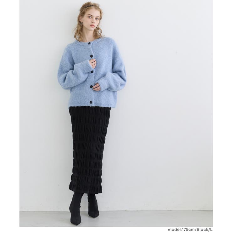 美シルエットを叶える、シャーリングニットスカート | coca | 詳細画像18 