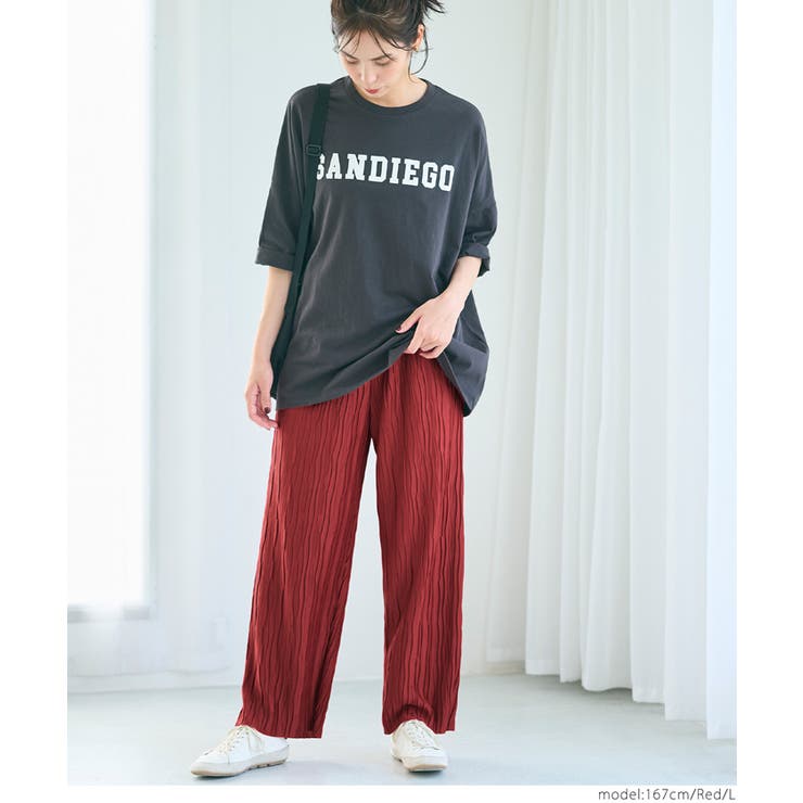 ［Red］ | スリムウェーブパンツ | coca