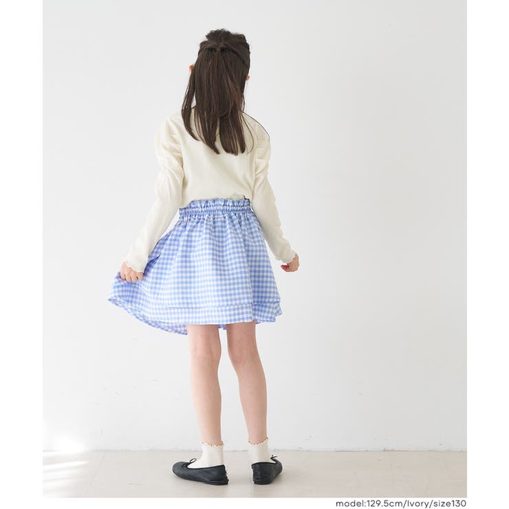 親子お揃いクレープシャーリングパフスリーブトップス キッズ | coca | 詳細画像4 