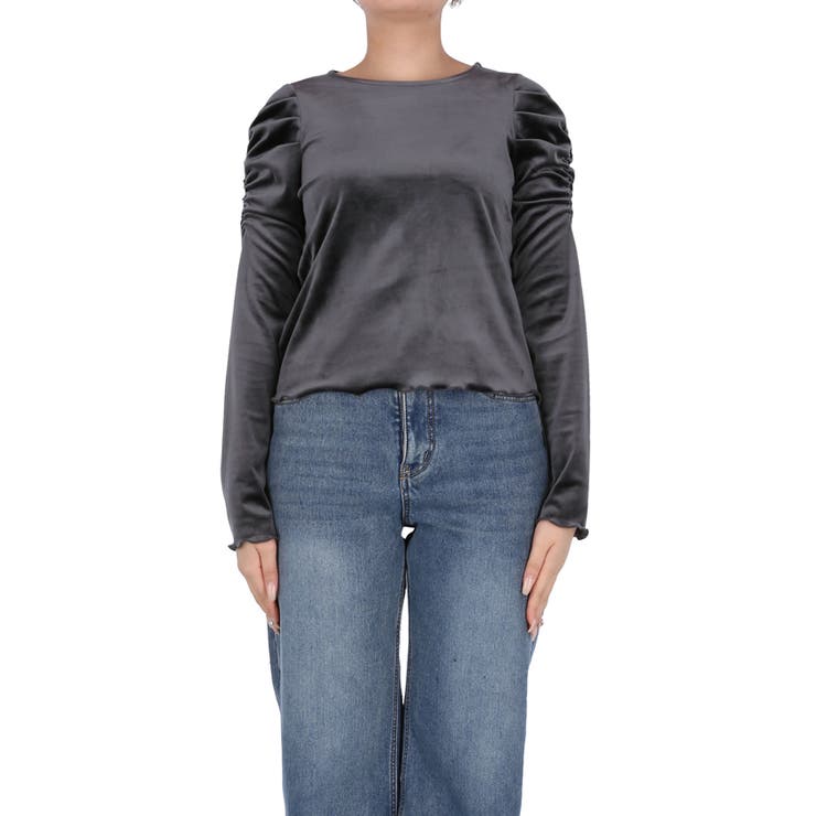 上品な光沢感で魅せる、ベロアシャーリングトップス | coca | 詳細画像4