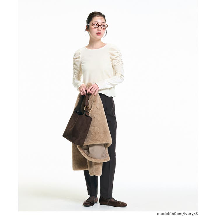 上品な光沢感で魅せる、ベロアシャーリングトップス | coca | 詳細画像7