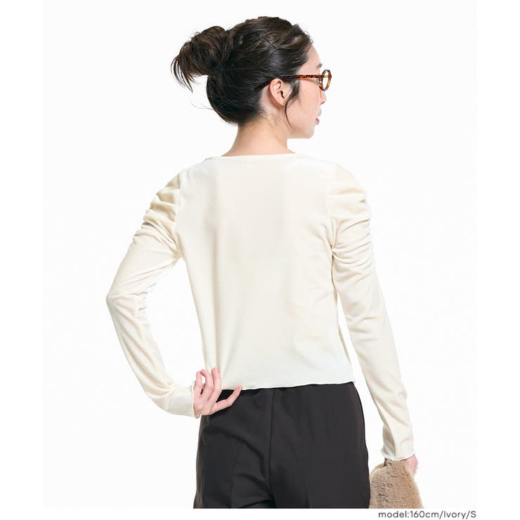 上品な光沢感で魅せる、ベロアシャーリングトップス | coca | 詳細画像9