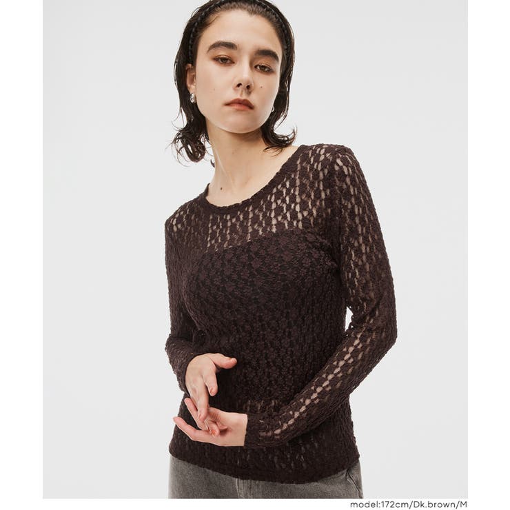 [Dk.Brown] | ストレッチレーストップス | coca