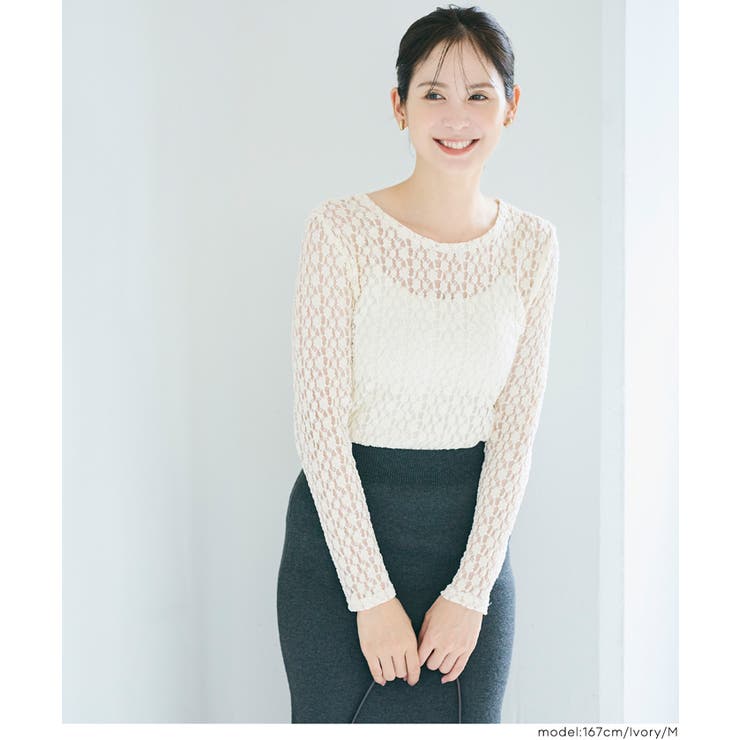 [Ivory] | ストレッチレーストップス | coca