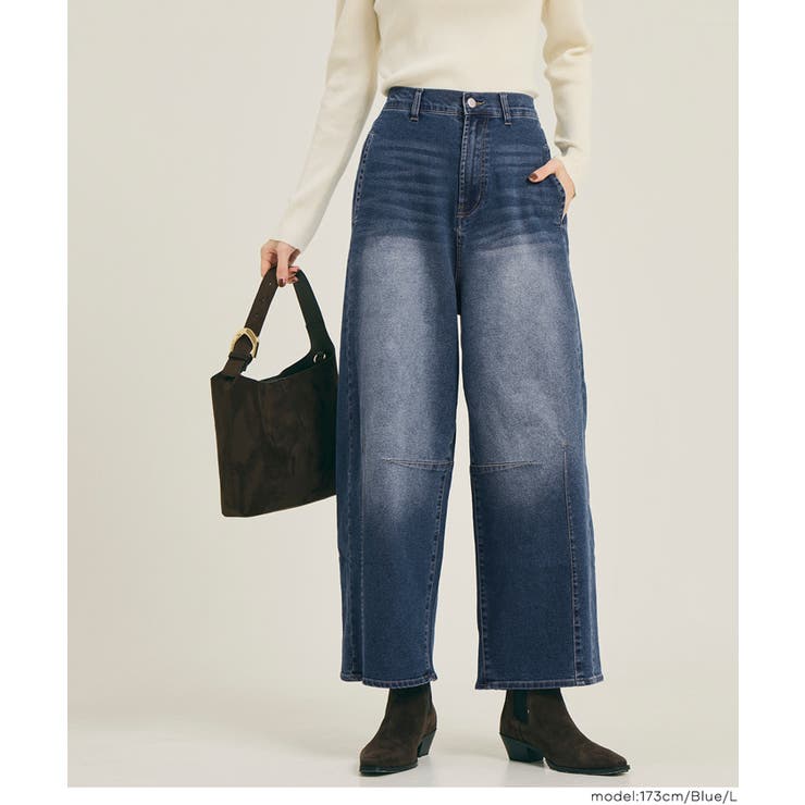 ［Blue］ | ムーヴデニムカーブパンツ | coca
