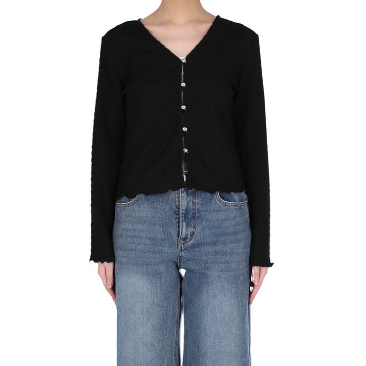 女性らしさを引き立てる、シボシャーリングVネックカーディガン | coca | 詳細画像4 