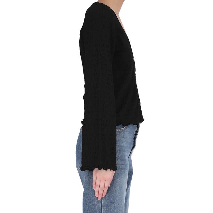 女性らしさを引き立てる、シボシャーリングVネックカーディガン | coca | 詳細画像5 