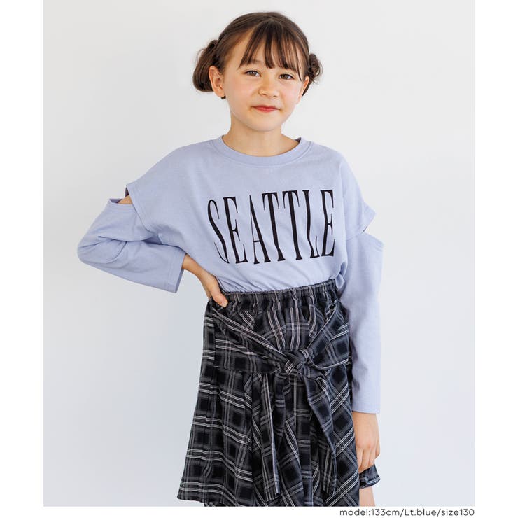 ［Lt.blue］ | 肩あきプリントTシャツ キッズ | coca