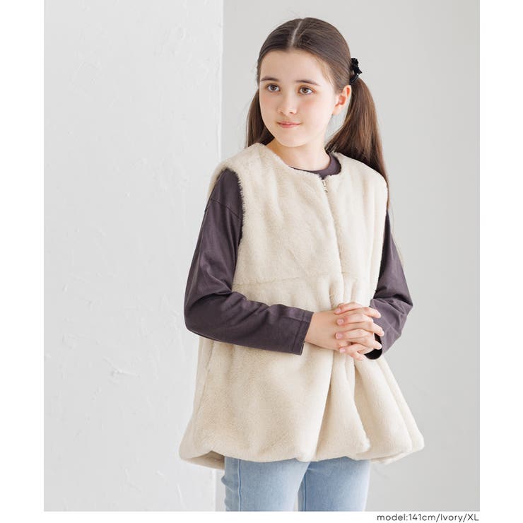 ［Ivory］ | フェイクファージップベスト | coca