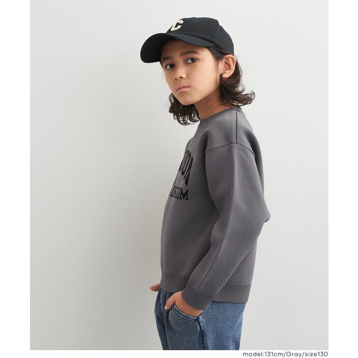 ポリウーリーロゴニットトップス | coca | 詳細画像3 