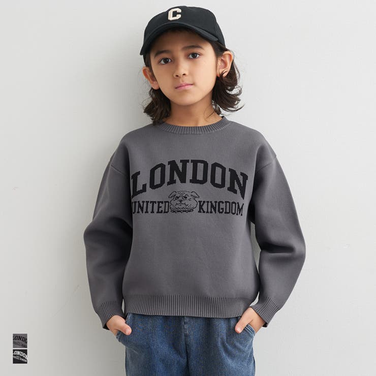 ポリウーリーロゴニットトップス | coca | 詳細画像1 