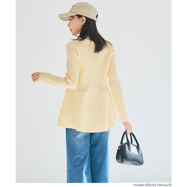 ペプラムニットチュニックカーディガン | coca | 詳細画像12 