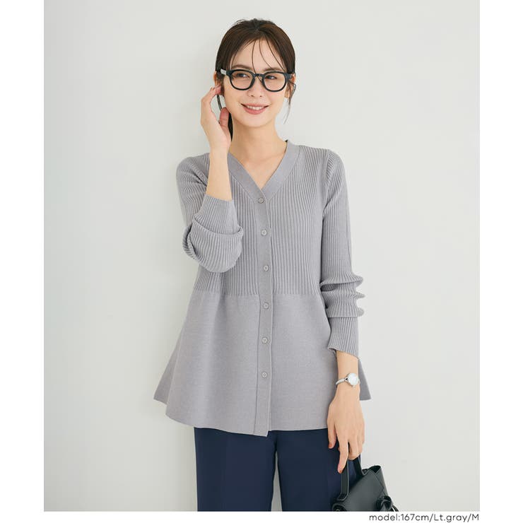 ペプラムニットチュニックカーディガン | coca | 詳細画像16 