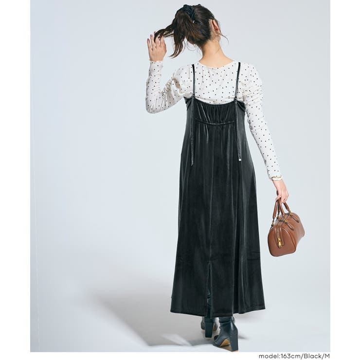 華やかさと抜け感を両立するベロアキャミワンピース | coca | 詳細画像11 