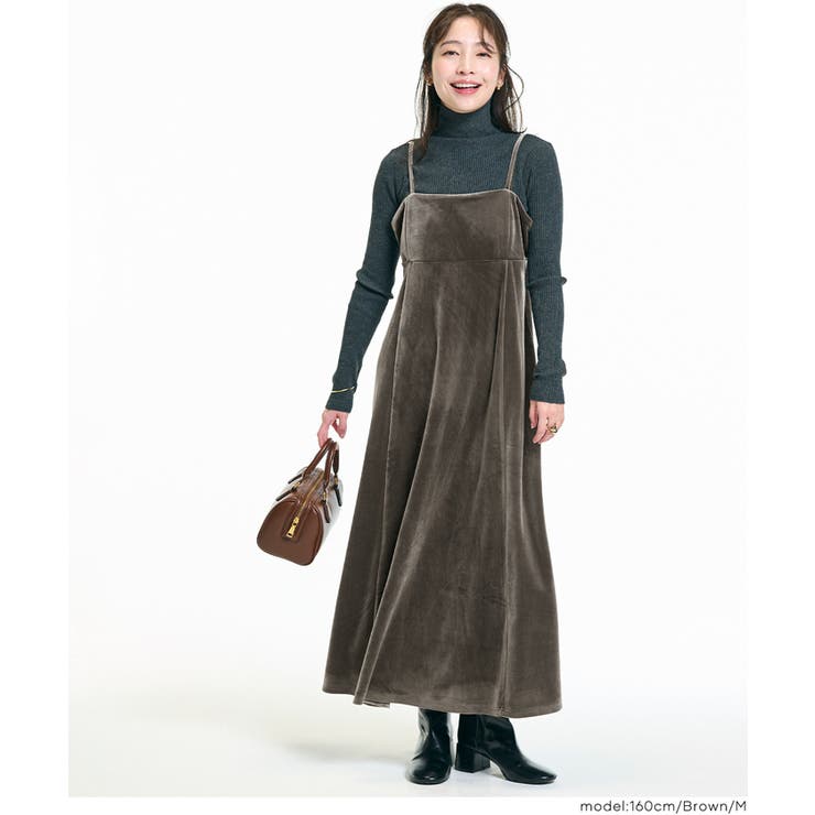 華やかさと抜け感を両立するベロアキャミワンピース | coca | 詳細画像13 