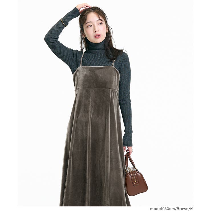 華やかさと抜け感を両立するベロアキャミワンピース | coca | 詳細画像15 