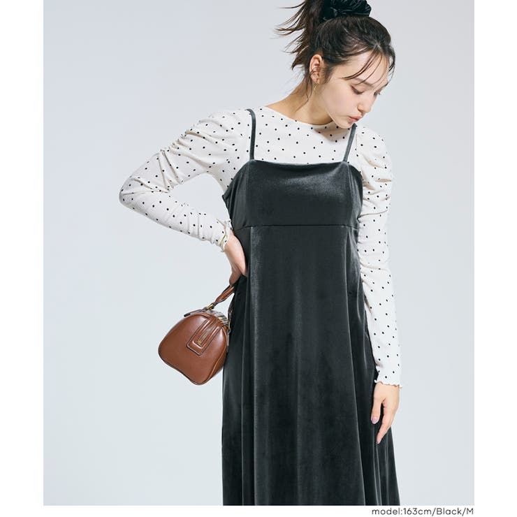 華やかさと抜け感を両立するベロアキャミワンピース | coca | 詳細画像7 