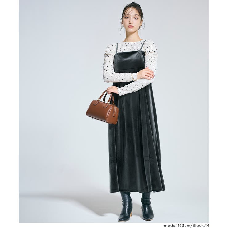 華やかさと抜け感を両立するベロアキャミワンピース | coca | 詳細画像9 