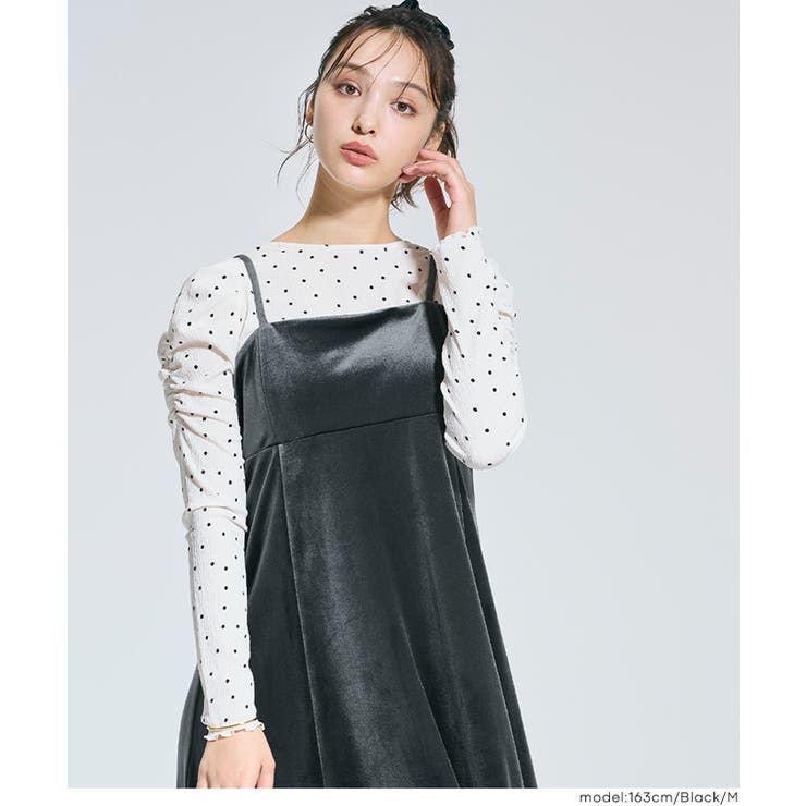 華やかさと抜け感を両立するベロアキャミワンピース | coca | 詳細画像10 