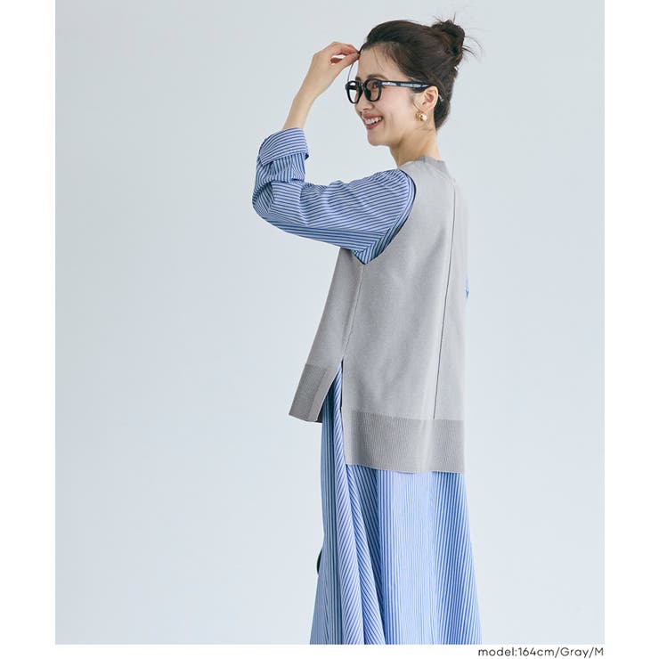 サイドスリットニットベスト | coca | 詳細画像7 