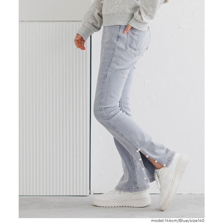 デニム裾パールパンツ | coca | 詳細画像3 