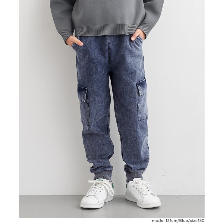 ［Blue］ | カットデニムジョガーパンツ | coca
