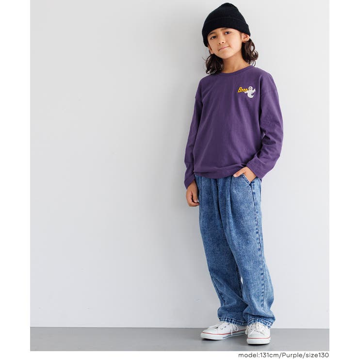 ゴースト刺繍長袖Tシャツ キッズ | coca | 詳細画像5 