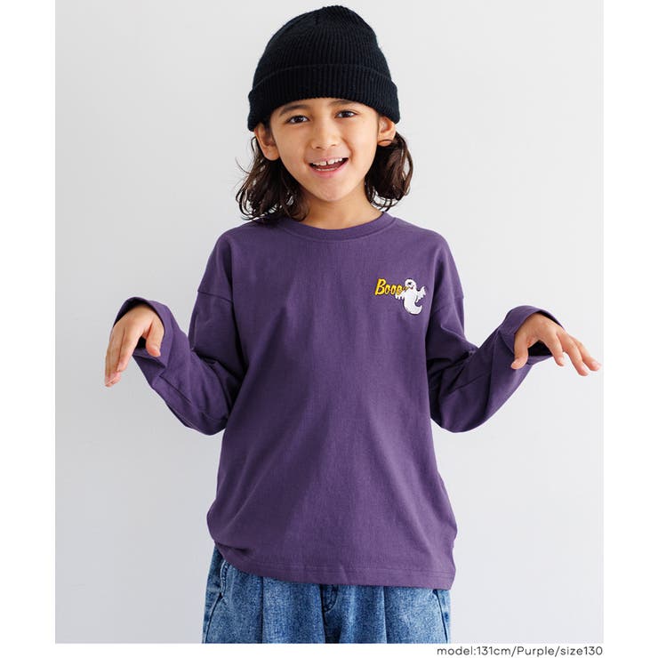 ゴースト刺繍長袖Tシャツ キッズ | coca | 詳細画像6 