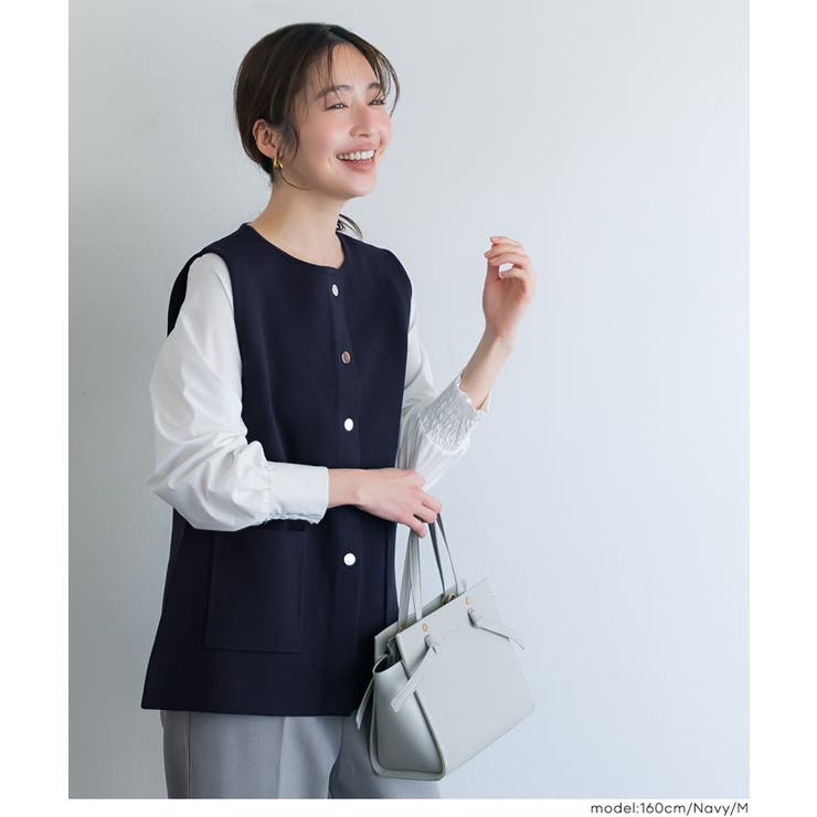 金ボタンニットベスト | coca | 詳細画像8 