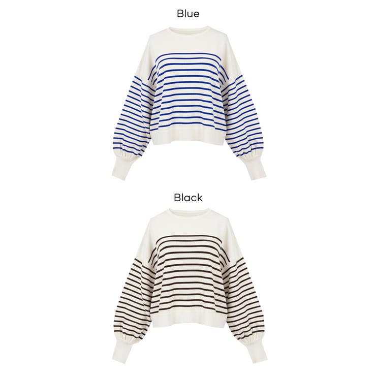 シャリ感のある素材で軽やかに着られる、シャリ感ボーダーニットトップス | coca | 詳細画像21 