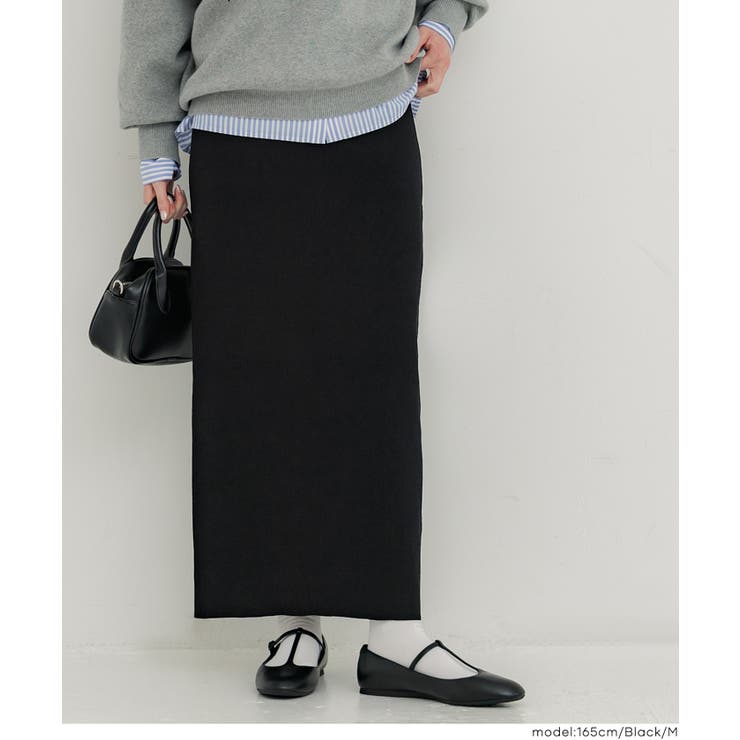 ［Black］ | ハイウエストニットスカート | coca