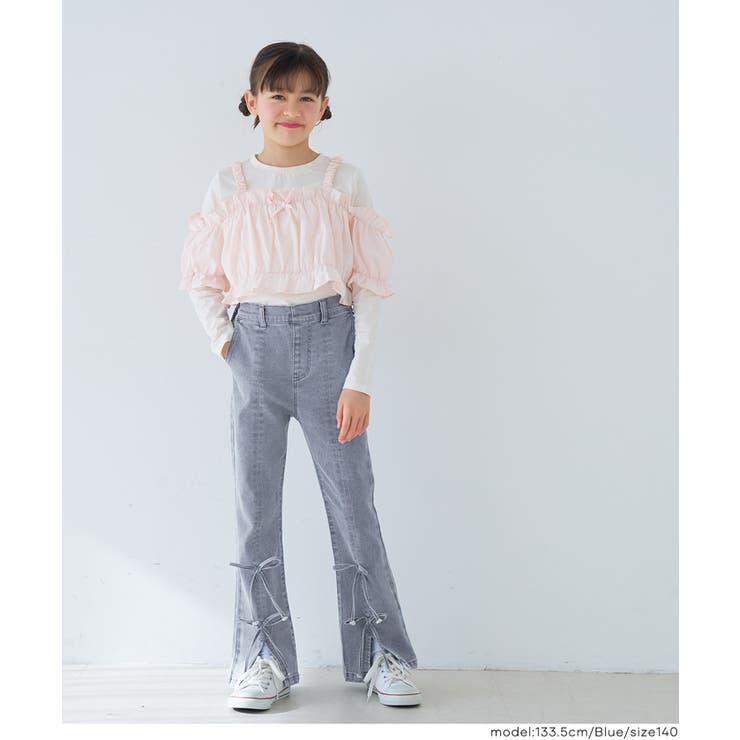 デニムリボンセミフレアパンツ | coca | 詳細画像2 