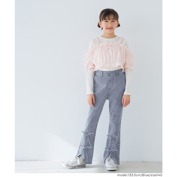 デニムリボンセミフレアパンツ | coca | 詳細画像4 