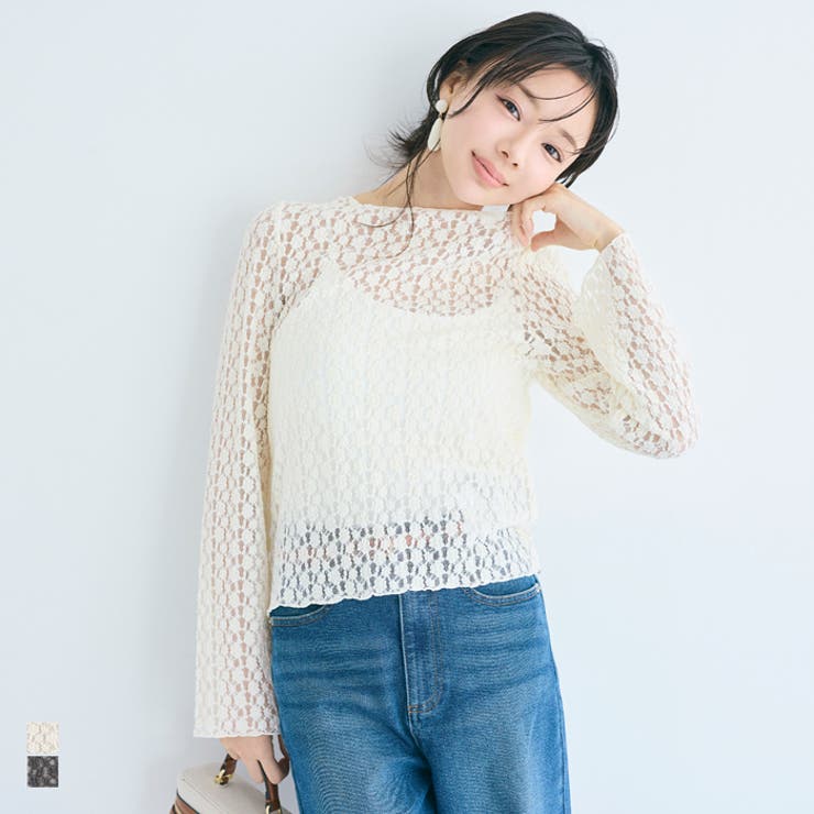 ストレッチレーストップス | coca | 詳細画像1 