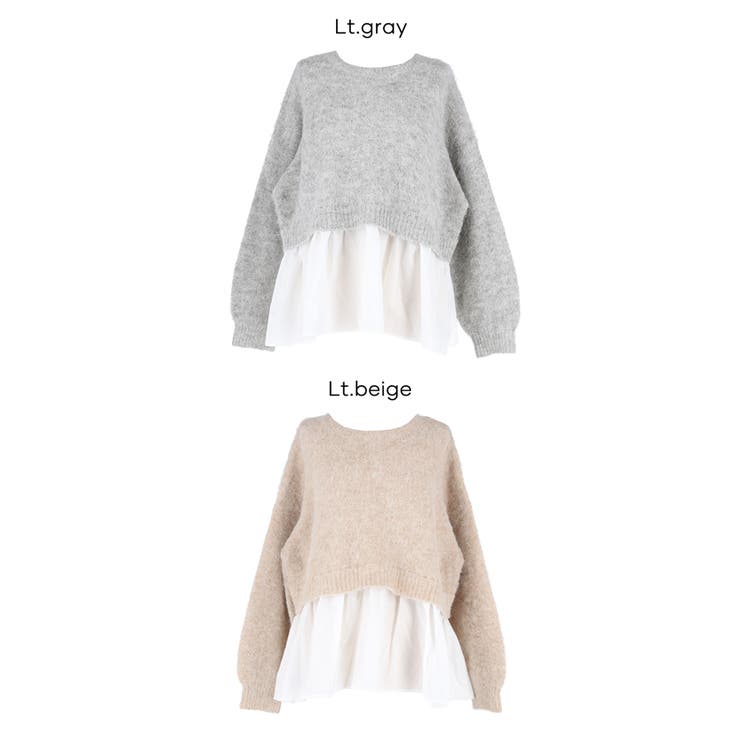 バックリボン異素材ドッキングニットトップス | coca | 詳細画像20 