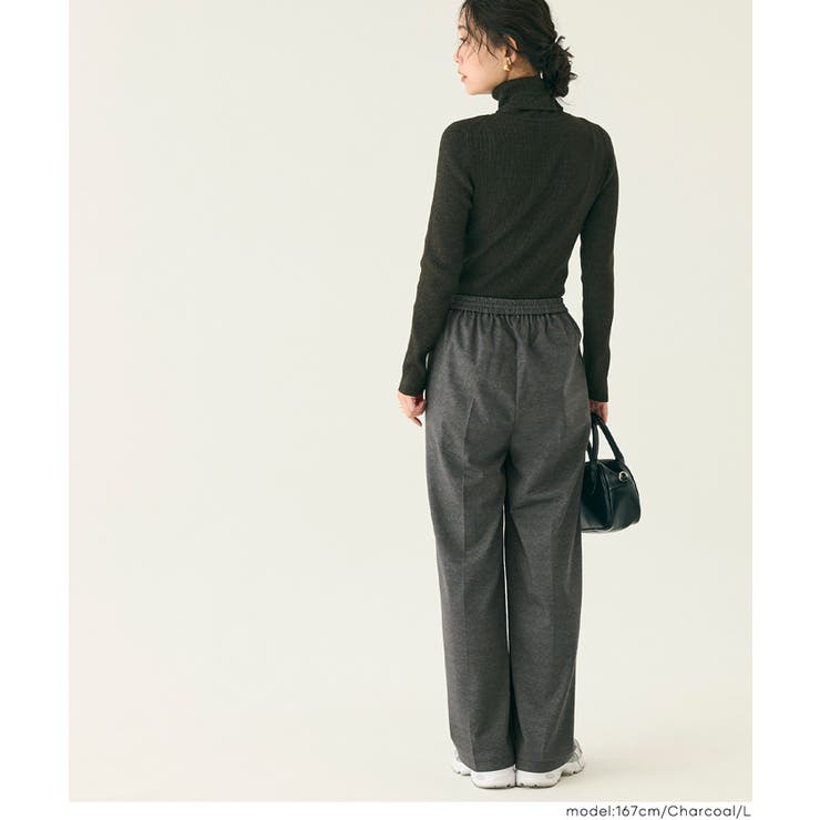 【DAILY WARM】カットジャカード裏起毛ワイドパンツ | coca | 詳細画像10 