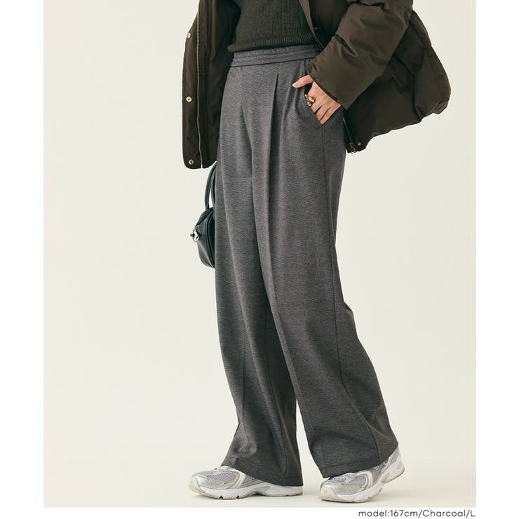 【DAILY WARM】カットジャカード裏起毛ワイドパンツ | coca | 詳細画像12 