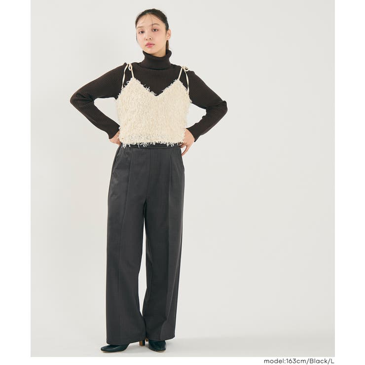 【DAILY WARM】カットジャカード裏起毛ワイドパンツ | coca | 詳細画像16 