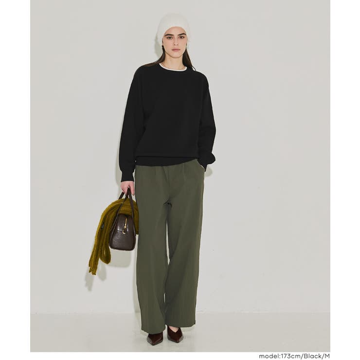 スウェットライクニットレイヤード風ニットプルオーバー ウォッシャブル | coca | 詳細画像14 