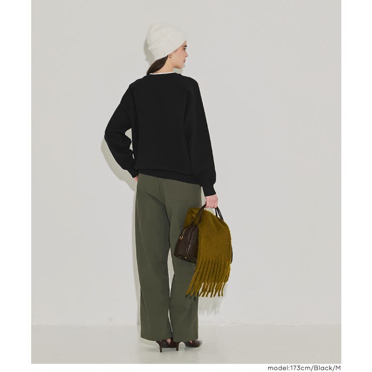 スウェットライクニットレイヤード風ニットプルオーバー ウォッシャブル | coca | 詳細画像16 