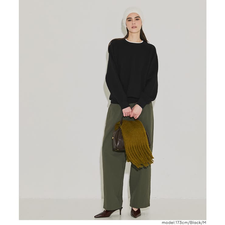 スウェットライクニットレイヤード風ニットプルオーバー ウォッシャブル | coca | 詳細画像18 